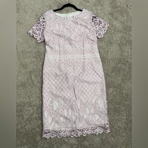 Preston & York Lavender Dress 10 Petite Spring Wedding Guest Cocktail Midi